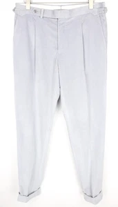 SUITSUPPLY Vigo Men's Trousers UK42R Grey Pleated Corduroy Cotton Cashmere - Picture 1 of 6