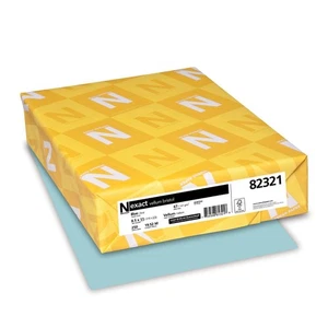 Paper Wausau Vellum Bristol Cardstock, 67 lb, 8.5 x 11 Inches, Pastel Blue, 2... - Picture 1 of 5