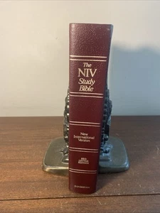 Zondervan NIV Study Bible - Burgundy Genuine Leather - Thumb Index - 1985-89 - Picture 1 of 24