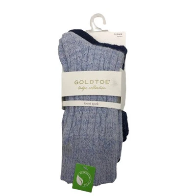 GoldToe 2 对女式回收软缆船袜 6-9 靴袜 6124F0 — 第 1/4 张图片