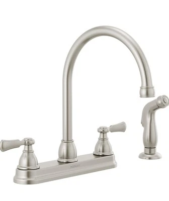 Peerless Elmhurst P2865LF-SS 2手柄厨房龙头带喷雾不锈钢  — 第 1/4 张图片