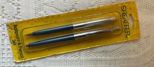 Vintage Sheaffer Chrom und Marine Kugelschreiber & Bleistift Set in Originalverpackung - 1970’s(?) - Bild 1 von 2