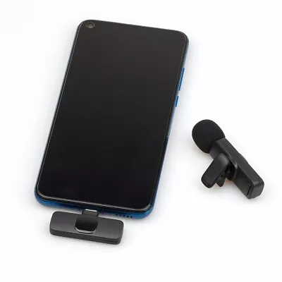 Wireless Lavalier Microphone For Phone Android IPhone IPad Vlog Live Stream Mic • 16.68£