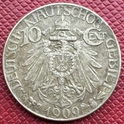 Kiau Chau, China 1909 Copper-Nickel 10 Cents/1 Jiao. High Grade. RARE. KM# 2 - Image 1 of 2
