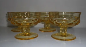 King Crown Cornsilk Yellow Sherbet Dessert Cups Set of 4 Footed-1 - Picture 1 of 4