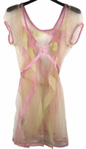 AGENT PROVOCATEUR RARE PINK CHELSIE BABYDOLL GOWN SIZE AP4 LG UK 12 BNWT