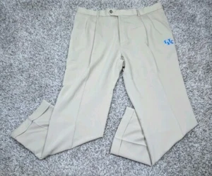 Cutter & Buck Kentucky Wildcats Pants Mens 38x32 Beige Chino Khaki Pleated Cuff - Picture 1 of 6