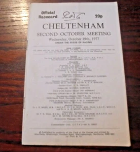 CARTOLINA GARA CHELTENHAM 19 OTTOBRE 1977 - SECONDO INCONTRO OTTOBRE - Foto 1 di 5
