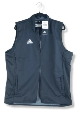 adidas Game Mode Vest Men's Casual Full Zip Vest FP9989 Black White Large - Image 1 of 4