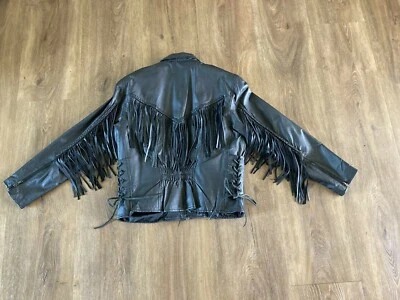 Biker Jacket - Sexy Lady Edgy Look Motorcycle W/Fringe -Thinsulate Liner SZ M - Image 1 of 4