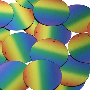 Round Sequin 1.5" Rainbow Ombre Semi Matte Metallic - Picture 1 of 2