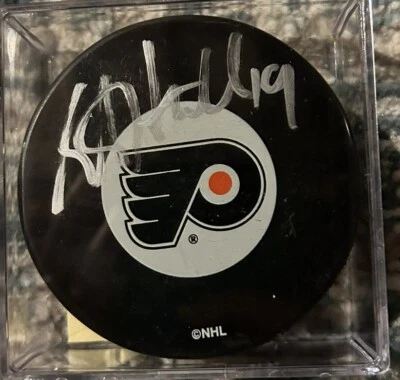 Disco con cubo autógrafo firmado a mano por Scott Hartnell Philadelphia Flyers Foto 1 de 2