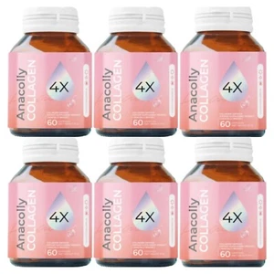 NEW ANACOLLY 4 Types Collagen Skincare Supplement 60 Capsules X6 Bottles+Trackin - Picture 1 of 11