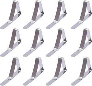 Table Cloth Clips x12 New Adjustable High Quality Silver Metal Holders ,BBQ - Picture 1 of 7