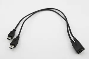 10pcs Mini USB 2.0 Female To 2x Male Splitter Y Extension Charger Adapter Cable - Picture 1 of 7