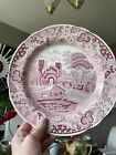 Spode Archive Traditions Series Castle Red Pink Transferware New Dinner Plate 10