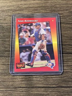 1992 Donruss Triple Play - Ivan Rodriguez - #51 - HOF Rangers - Image 1 of 2
