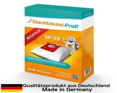 20 Staubsaugerbeutel SP49 passend für Philips FC9197/91 Performer Pro Eco