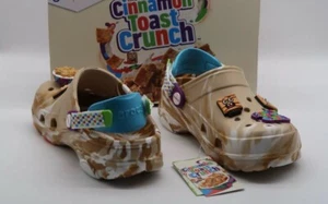 Crocs Cinnamon Toast Crunch CANDY Shoes Size x junior J6/ WOMEN 8/ MEN 6 UNISEX - Picture 1 of 7