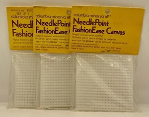 Vintage Columbia Minerva FashionEase Plastic Canvas #8050 3pks of 5 Squares. 3x3 - Picture 1 of 7