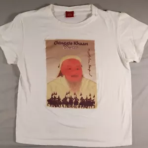 Chinggis Khann (Genghis Khan) T Shirt Youth Size L Mongolia White - Picture 1 of 14