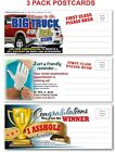 3 PACK - Adult PRANK Mail Postcards - FUNNY Joke Revenge Gag Gift Truck Club