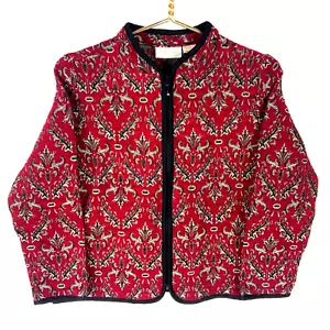 Vintage Studio Works Women’s Tapestry Blazer Jacket PM Red Full Zip - Picture 1 of 3