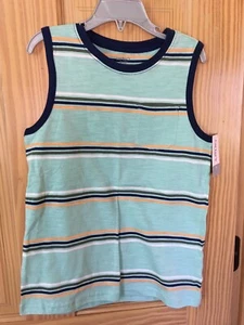 New Carter's Stripes Boys Shirt Tank Top Turquoise Navy Coral Green Many sizes - Picture 1 of 1