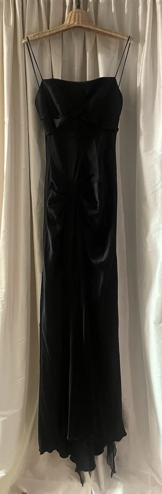 DINA BAR-EL BLACK SILK DRESS GOWN DRESS IMMACULATE CONDITION SIZE SM - Image 1 of 4