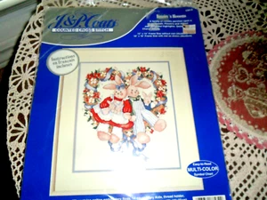 1992 VINTAGE - "BUNNIES'nBLOSSOMS" CROSS-STITCH KIT - J&P.COATS - Größe 12X14" JU22 - Bild 1 von 7