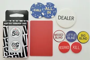 Casino Poker Set World Series Poker  Deck Dealer Button Call All In & More  * - Picture 1 of 2