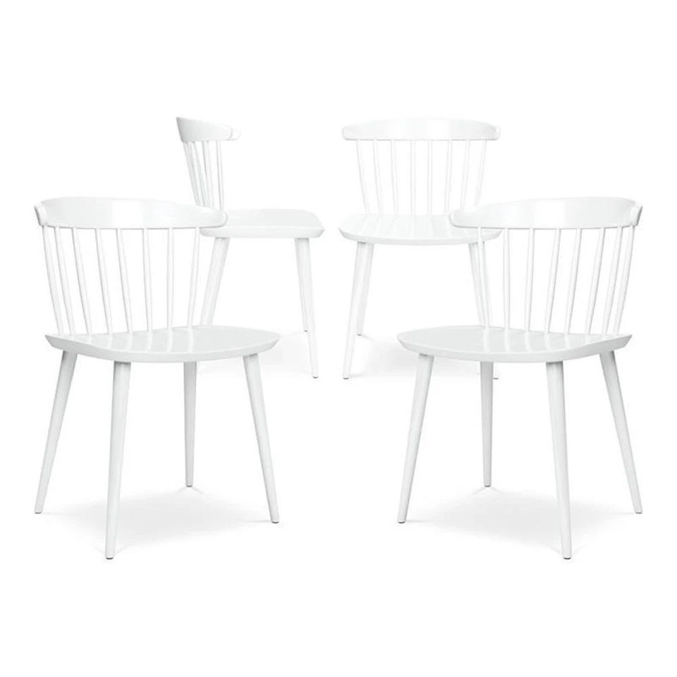 Sillas de comedor de plástico Aron Living Brook Mid-Century de 17" en blanco (juego de 4) Foto 1 de 1