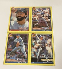 1991 Topps Box Bottom Panel Reardon/Samuel/Ryan/Yount