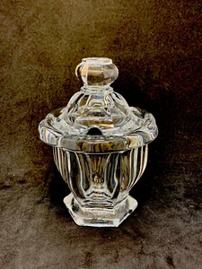 Baccarat Kristall Bretagne Senf Schale mit Deckel (ohne Löffel) 4,5" - Bild 1 von 12