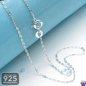 925 Massiv Sterlingsilber Kette Kabel Spur Diamant geschliffene Halskette 16 Zoll 18 Zoll 20 Zoll A01 - Bild 1 von 9