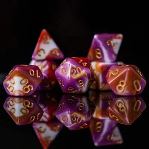 Retro Acrylic Dice Set Brand New by Misty Mountain Gaming - Picture 1 of 2
