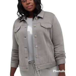 Torrid NWT Trucker Shacket - Fleece Grey Size 4X Collared Button Front Pockets - Picture 1 of 10