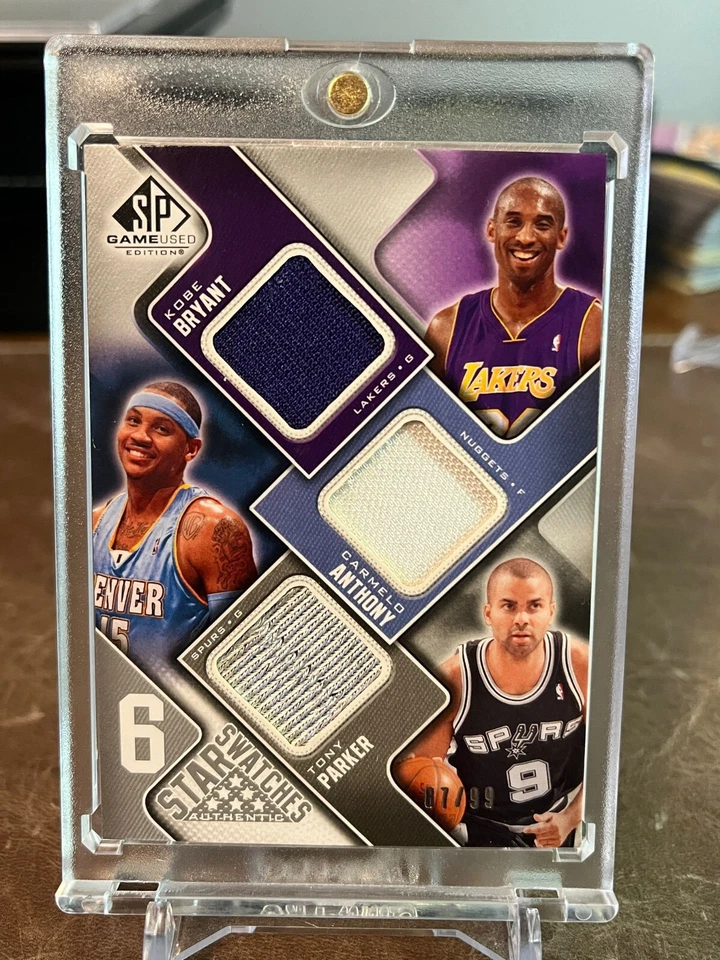 2009-10 SP Game Used 6 Star Swatches /99 Kobe, Melo, Parker,Marion, Amare, Allen - Image 1 of 4
