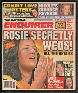 2001 September 18 National Enquirer Magazine - Rosie O'Donnell, Michael J Fox - Picture 1 of 1