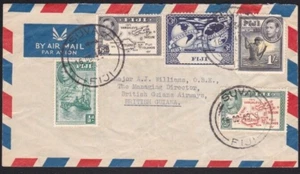 FIJI 1949 copertina Suva a BR GUIANA - bella affrancatura..................B2860 - Foto 1 di 1