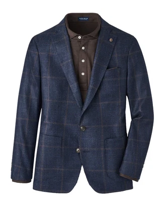 46R PETER MILLAR Benning Glen Plaid Sports Coat Blazer Jacket Navy NWT  $1295 - Image 1 of 4