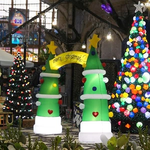 4m Weihnachten Aufblasbarer Bogen Home Deco Weihnachtsbaum Torbogen mit Licht - Bild 1 von 7