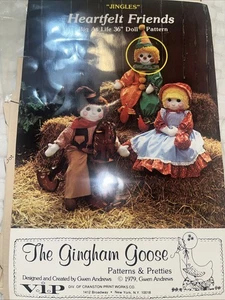 Puppenmuster The Gingham Goose Heartfelt Friends 36" Jingles Vintage 1979 - Bild 1 von 3