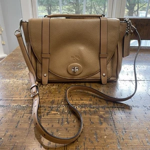 Borsa a tracolla Coach Bleecker Brooklyn 32263 marrone fatica pelle messenger rara - Foto 1 di 24