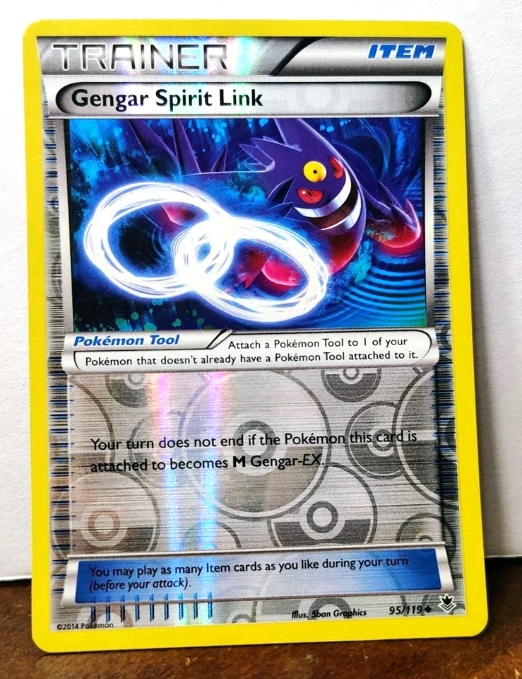 POKEMON GENGAR SPIRIT LINK 95/119 REVERSE HOLO TRAINER XY PHANTOM FORCES MP-LP - Image 1 of 4