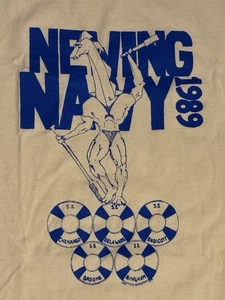 1989 Newing Navy Binghamton University Retro College T-shirt  - Picture 1 of 3