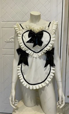 Latex Rubber Gummi heart ruffles bows servant Apron pinafore customized #1318 - Image 1 of 4