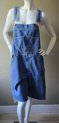 Vintage Faded Glory Denim Shorts Overalls Cut-Off Medium 36"W  Unisex/Mens  - Image 1 of 4