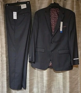 Traje Perry Ellis Slim Gris Oscuro 40 Reg 34X32 Calce Ajustado Cómodo Elastizado NUEVO - Imagen 1 de 9