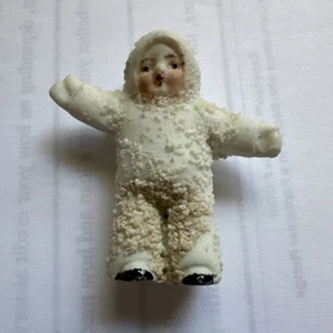 Vintage Antique Bisque Snow Babies Figurine 1 1/4 Inch Standing Boy Christmas - Picture 1 of 8